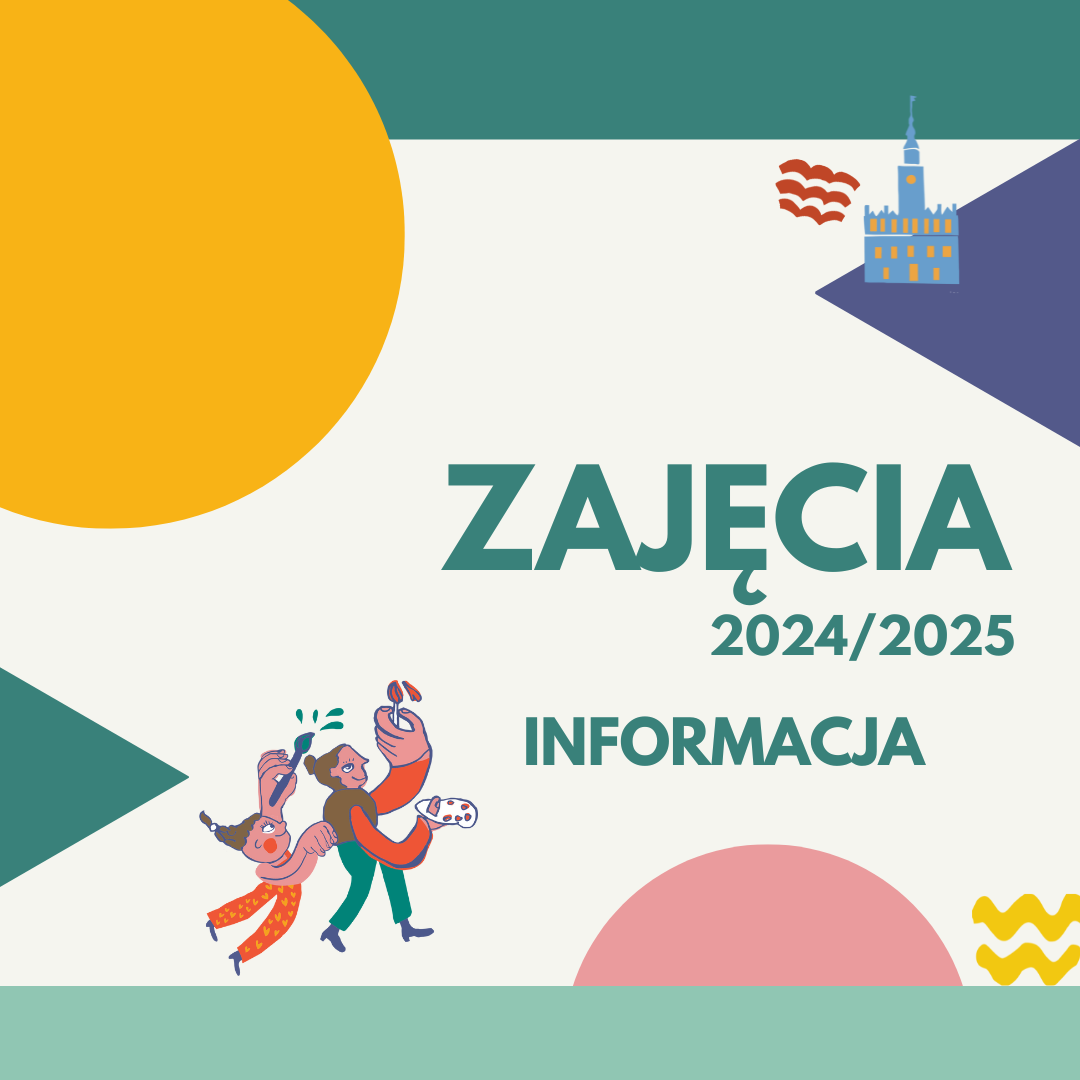 Tło w kompozycji geometrycznej. Tekst: ,,Zajęcia 2024/2025. Informacja''.