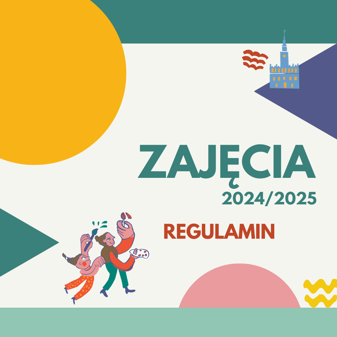 Tło w kompozycji geometrycznej. Tekst: ,,Zajęcia 2024/2024. Regulamin''.