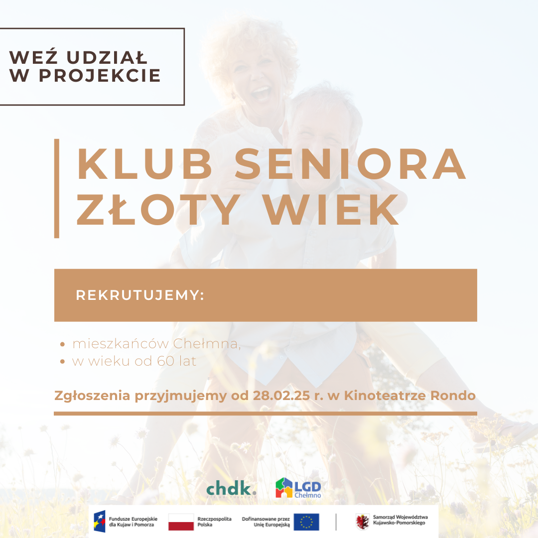 Plakat : rekrutacja do klubu seniora "Złoty wiek"